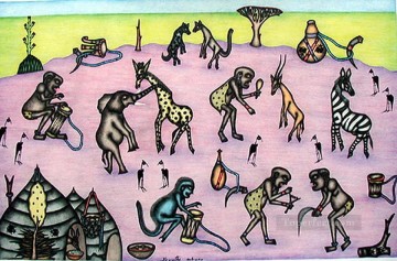Dancing Ceremony African Oil Paintings